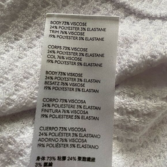 We the Free Top White Raw Hem Waffle Knit Womens Size Large - Picture 8 of 9